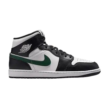 Air Jordan 1 Mid Black Gorge Green Summit White - 1