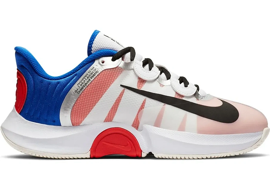 Фото № 1 с приближением к товару «‎Nike Court Air Zoom GP Turbo White Racer Blue Light Crimson »