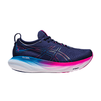 Фото № 1 с приближением к товару «‎Asics Women's Gel Nimbus 25 Indigo Blue Pink Rave»