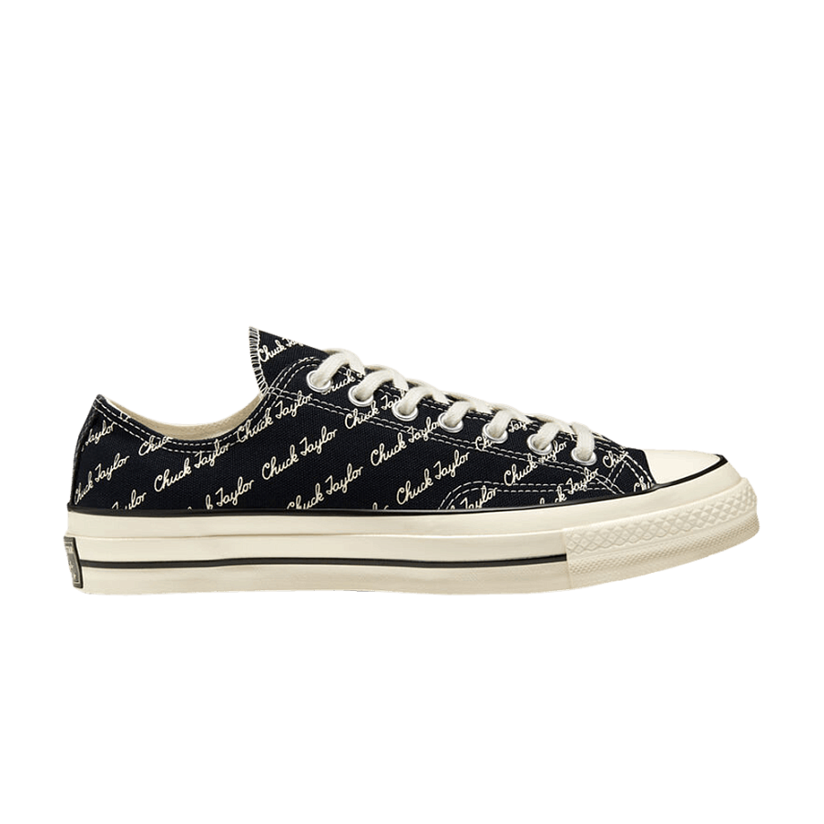 Фото № 1 с приближением к товару «‎Converse Chuck 70 Low Scripted Signature Print - Black Egret»