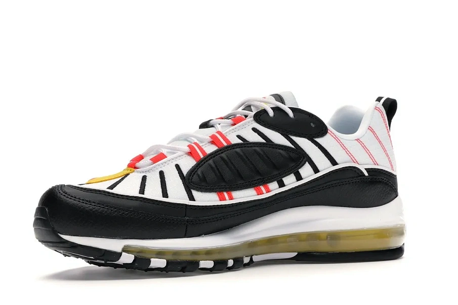 Фото № 3 с приближением к товару «‎Nike Air Max 98 Black White Yellow Crimson»