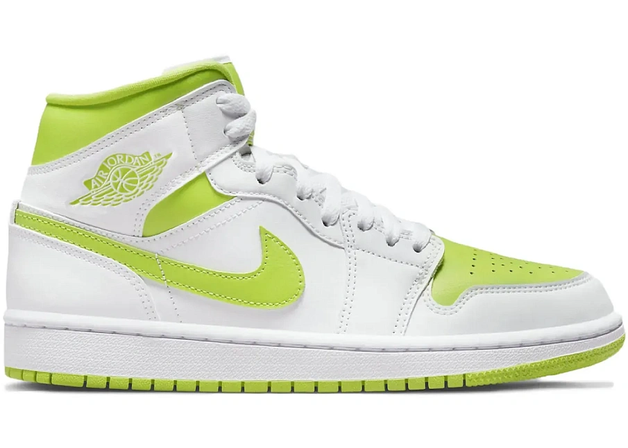 Фото № 1 с приближением к товару «‎Jordan 1 Mid White Lime »