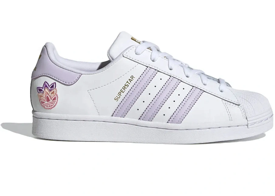 Фото № 1 с приближением к товару «‎adidas Superstar Trefoil White Purple Tint »