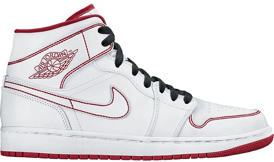 Фото № 1 с приближением к товару «‎Jordan 1 Mid White Gym Red »
