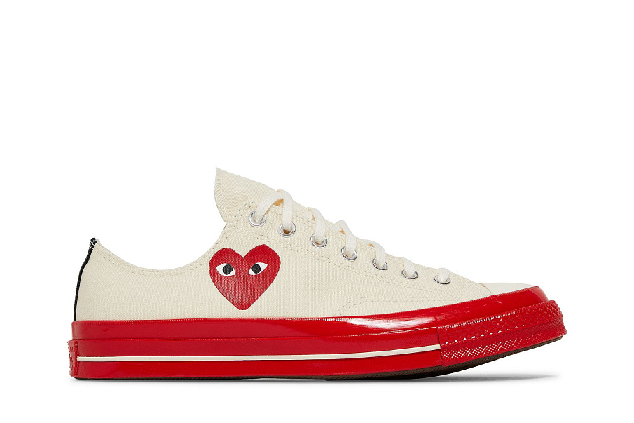 Фото № 2 с приближением к товару «‎Comme des Garçons Play x Converse Chuck 70 Low Pristine Red»