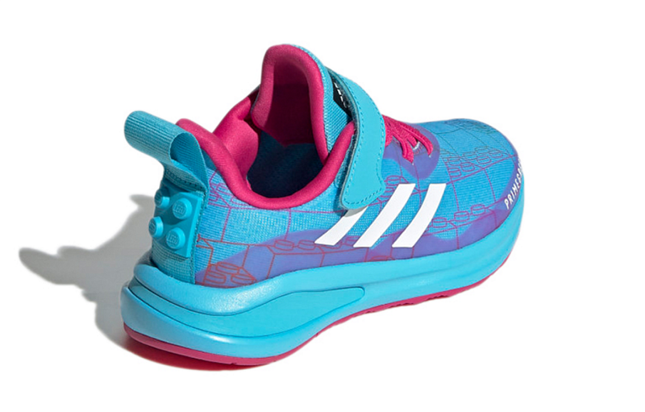 Фото № 4 с приближением к товару «‎adidas LEGO x FortaRun X Elastic Lace J 'Bright Cyan Bricks'»