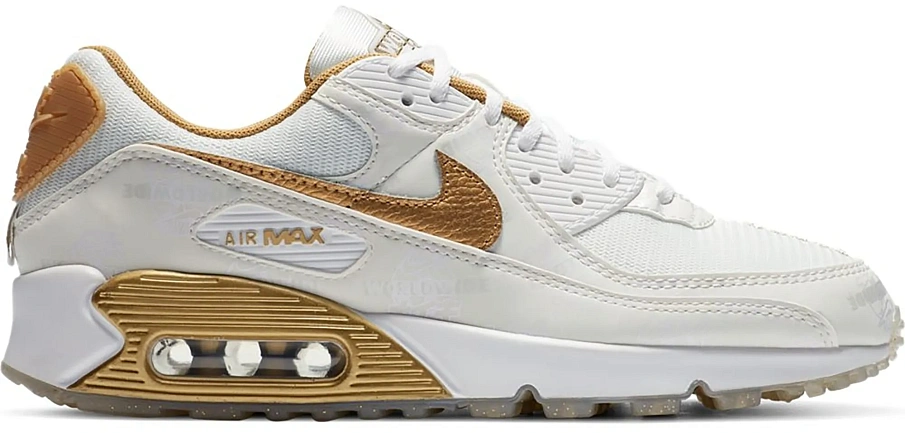 Фото № 1 с приближением к товару «‎Nike Air Max 90 Worldwide White Gold »
