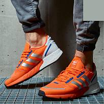 Фото № 2 с приближением к товару «‎adidas originals ZX 1K Boost OrangeBlueWhite»
