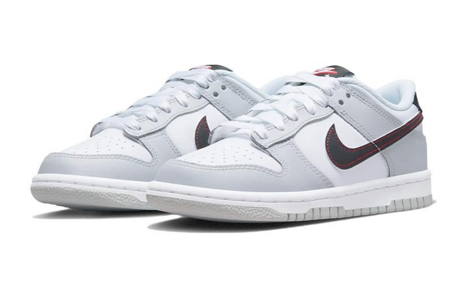 Фото № 3 с приближением к товару «‎Nike GS Dunk Low SE Lottery Skate shoes Grey Fog Light Crimson»