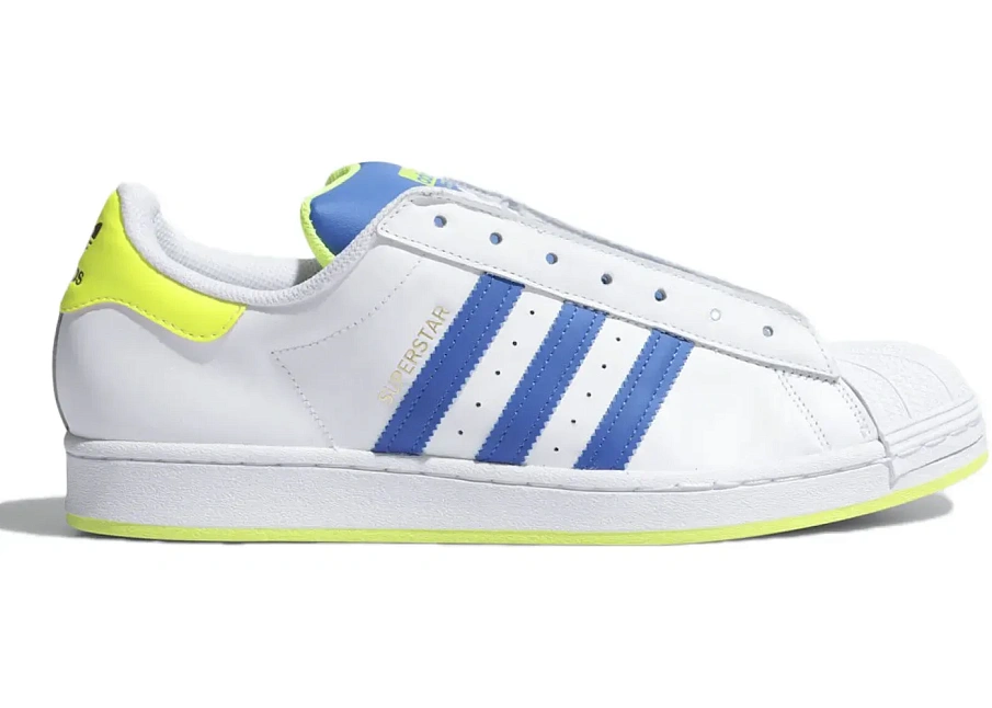Фото № 1 с приближением к товару «‎adidas Superstar Laceless White Blue Solar Yellow»