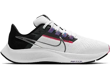 Nike Air Zoom Pegasus 38 White Black Flash Crimson (CW7358-101)