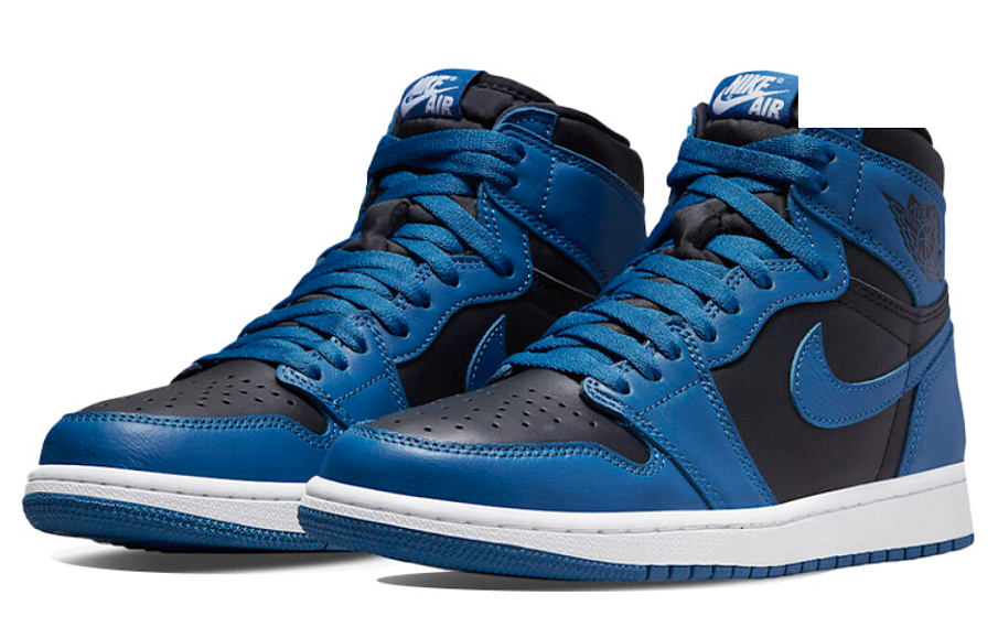 Фото № 3 с приближением к товару «‎Nike Air Jordan 1 High OG Vintage basketball shoes Dark Marina Blue»