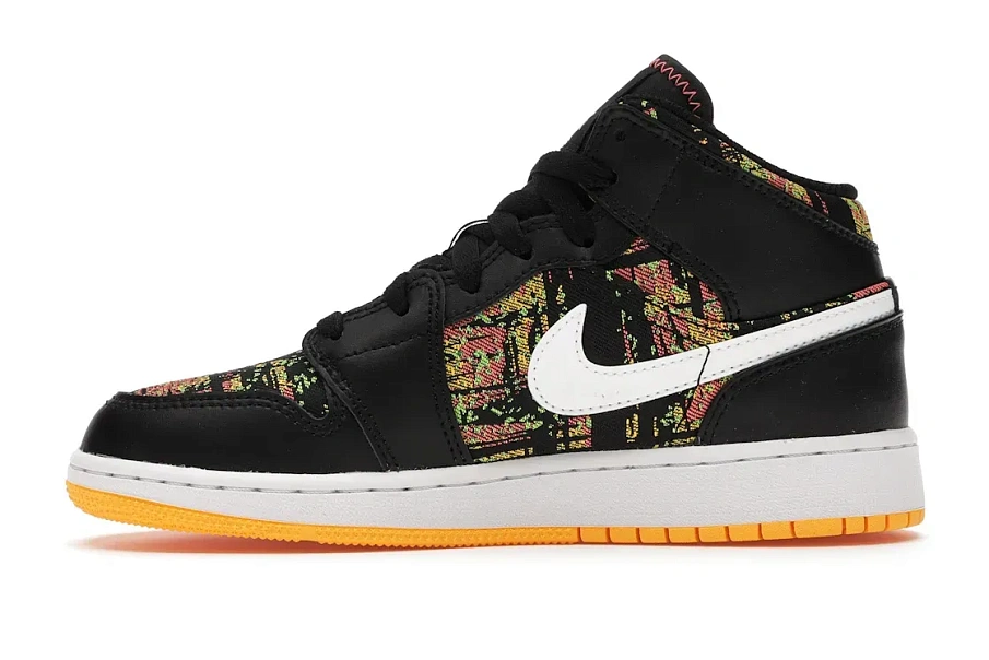 Фото № 3 с приближением к товару «‎Jordan 1 Mid Black Laser Orange Bright Melon »