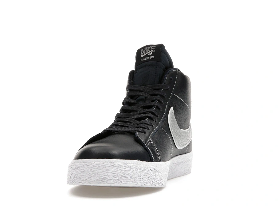 Фото № 4 с приближением к товару «‎Nike SB Zoom Blazer Mid Mason Silva Dark Obsidian Metallic Silver»