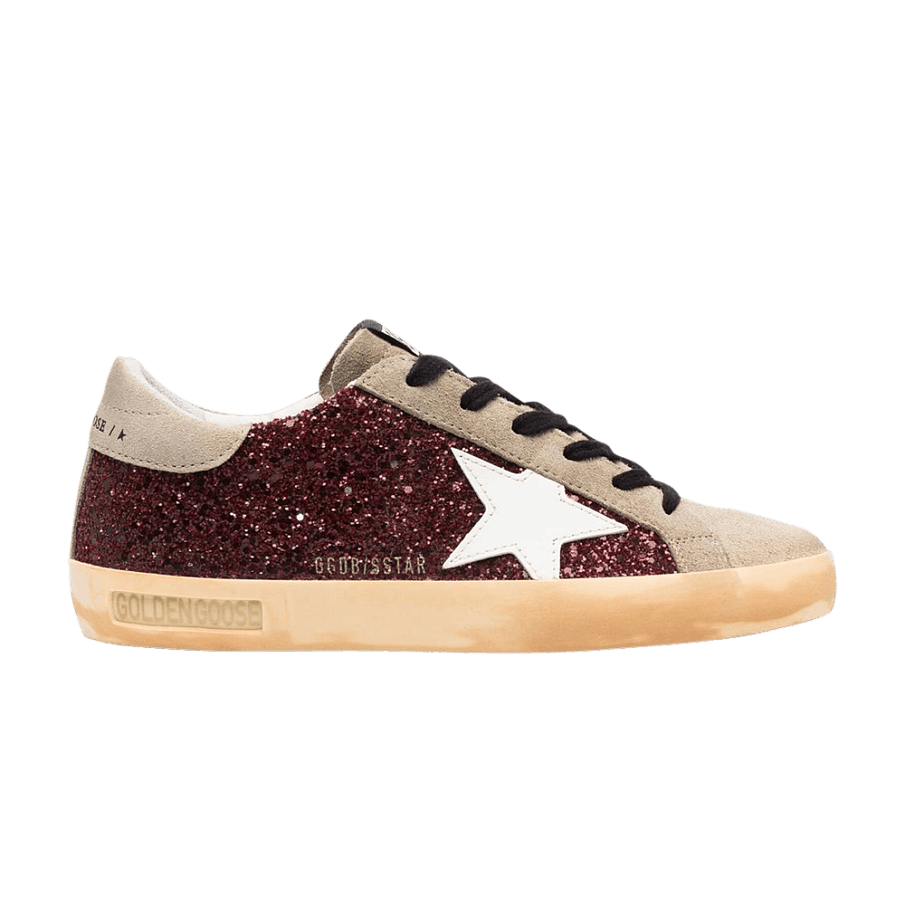 Фото № 1 с приближением к товару «‎Golden Goose Women's Superstar Bordeaux Glitter»