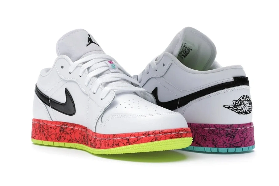 Фото № 6 с приближением к товару «‎Jordan 1 Low Multi-Color Midsoles White »