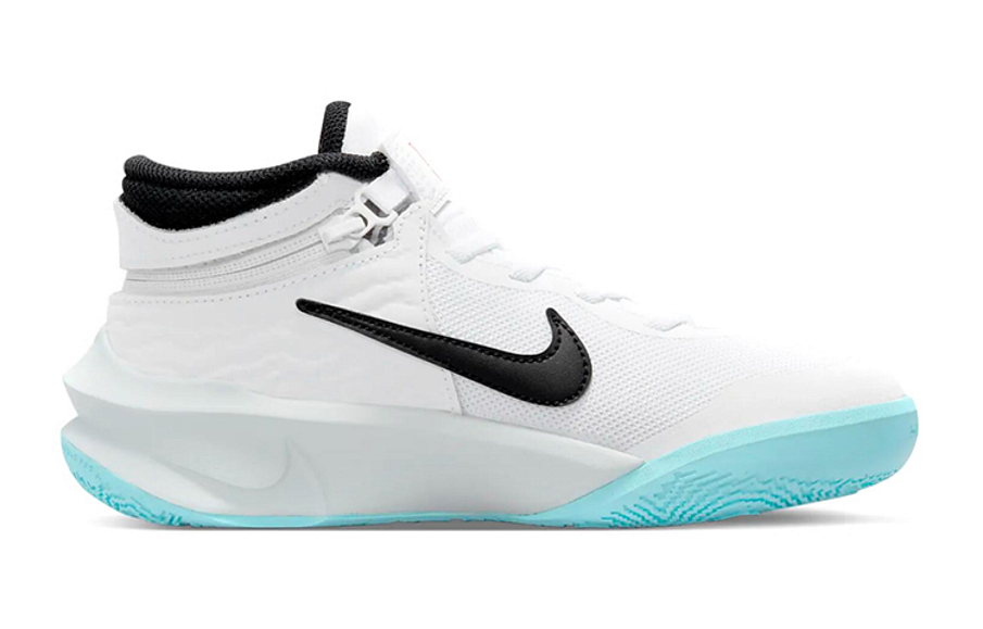 Фото № 2 с приближением к товару «‎Nike Team Hustle D 10 Flyease (Gs) Basketball Shoes WhiteBlue»