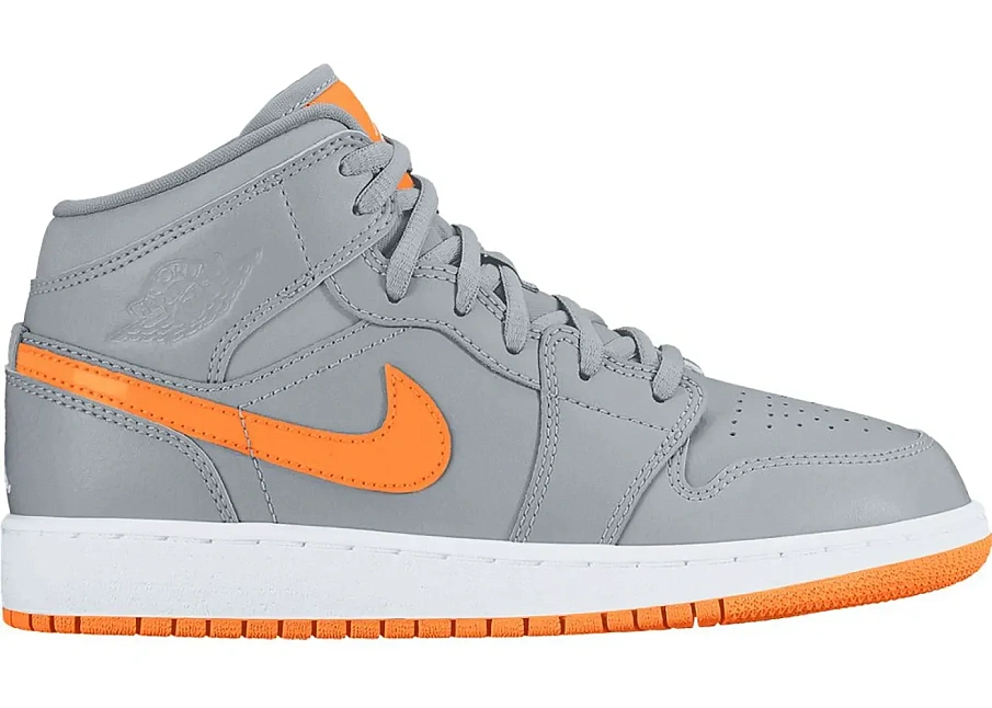 Фото № 1 с приближением к товару «‎Jordan 1 Mid Wolf Grey Bright Citrus »