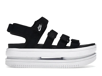 Nike Iconic Classic Sandal Black White White  - 1