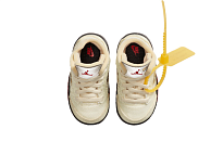 Фото № 4 с приближением к товару «‎Off-White x Air Jordan 5 "Sail" SP (TD) White»