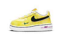 Фото № 1 с приближением к товару «‎"(TD) Nike Force 1 LV8 3 Peace Love and Basketball WhiteYellowBlue"»