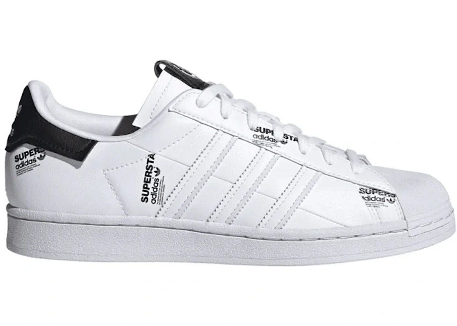 Фото № 1 с приближением к товару «‎adidas Superstar White Black Logo Print»