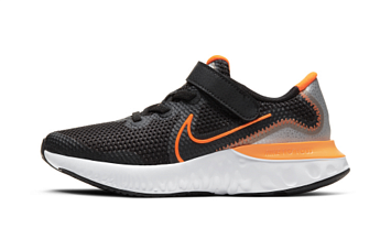 Nike Renew Run Black Total Orange (PS) - 1