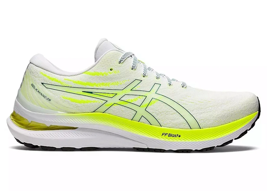 Фото № 1 с приближением к товару «‎ASICS Gel-Kayano 29 White Velvet Pine Safety Yellow»