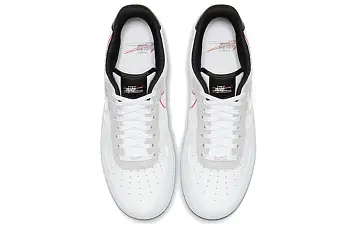 Nike Air Force 1 Low Script Swoosh Skate Shoes WhiteRed - 7