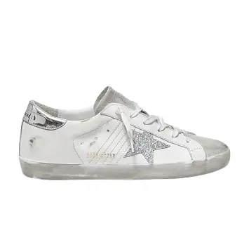 Golden Goose Women's Superstar White Silver Glitter - 1