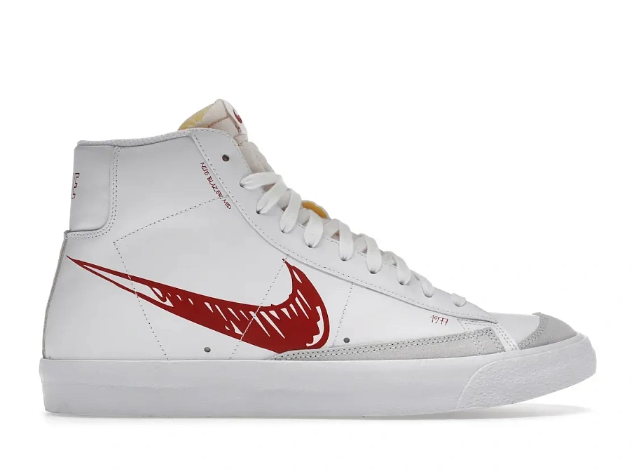 Фото № 1 с приближением к товару «‎Nike Blazer Mid 77 Sketch White Red»
