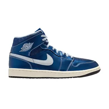 Women's Air Jordan 1 Mid Quilted Metallic Blue - 1