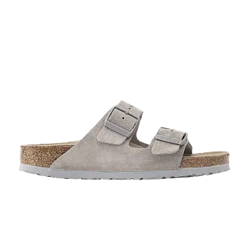 Birkenstock Arizona Soft Footbed Suede Leather Stone Coin