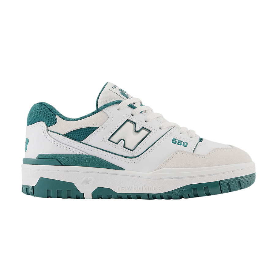 Фото № 1 с приближением к товару «‎New Balance 550 Big Kid White Vintage Teal»