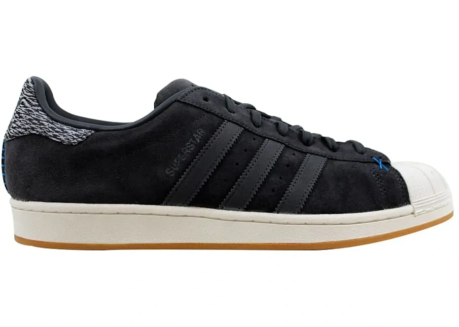 Фото № 1 с приближением к товару «‎adidas Superstar Grey Suede/White-Blue»