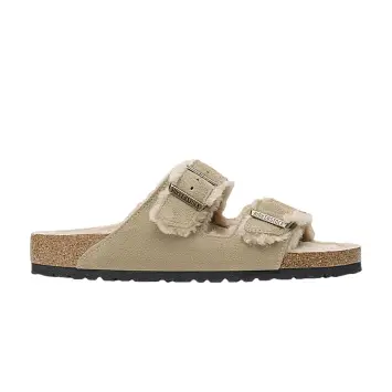 Birkenstock Women's Arizona Shearling Suede Leather Taupe - 1