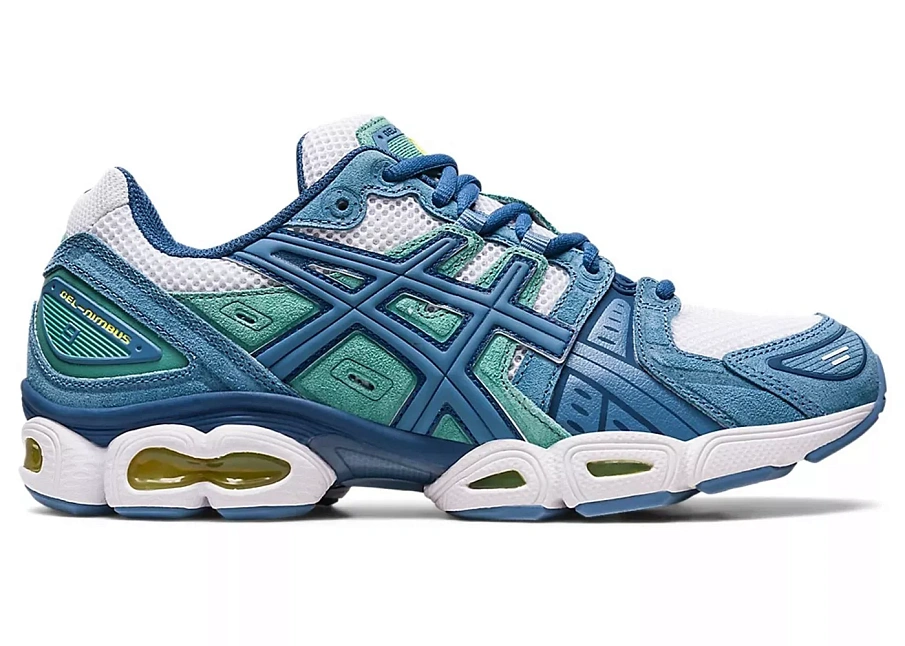 Фото № 1 с приближением к товару «‎ASICS Gel-Nimbus 9 Grey Floss Blue Green»