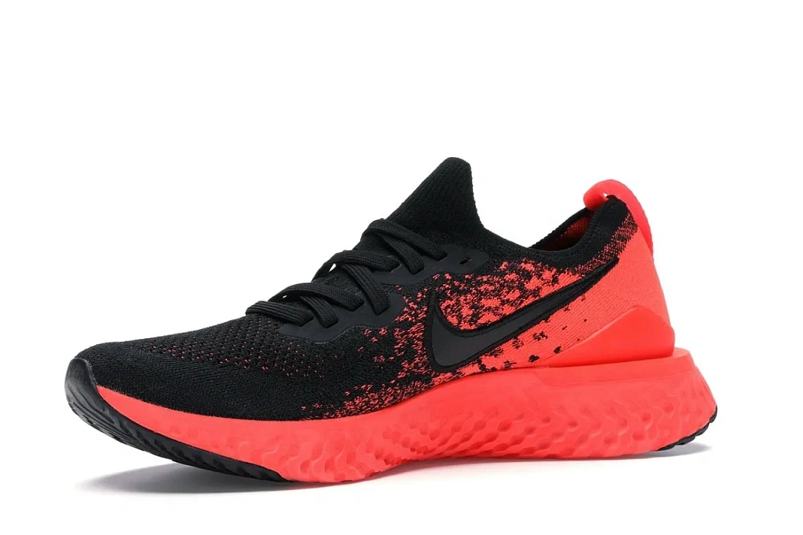 Фото № 2 с приближением к товару «‎Nike Epic React Flyknit 2 Black Bright Crimson Infrared»
