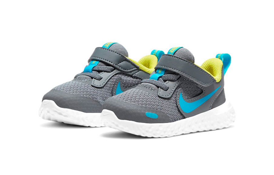 Фото № 3 с приближением к товару «‎Nike (TD) Revolution 5 GreyBlueYellow»