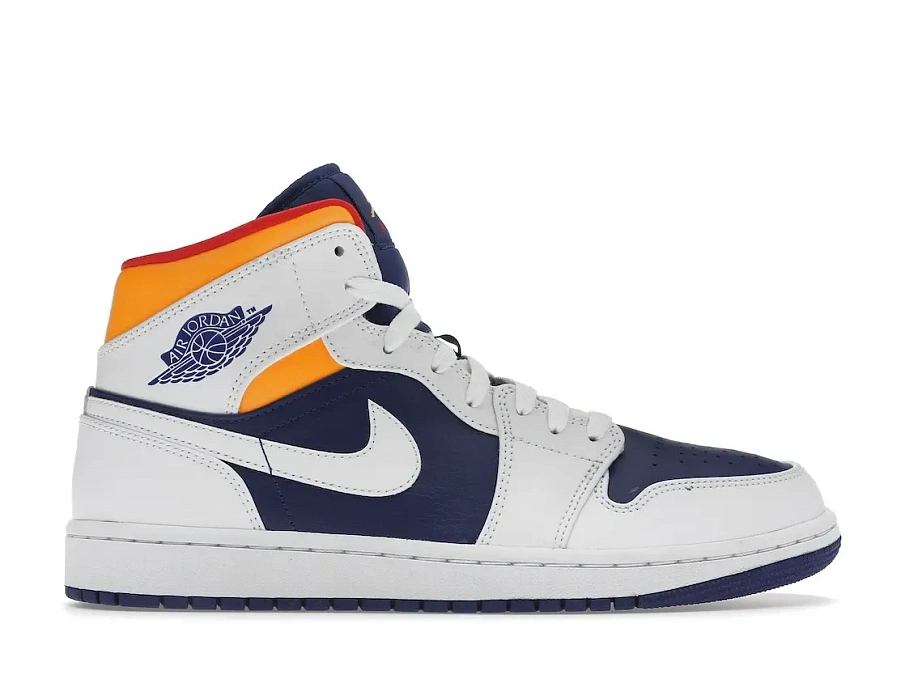Фото № 1 с приближением к товару «‎Jordan 1 Mid Royal Blue Laser Orange»
