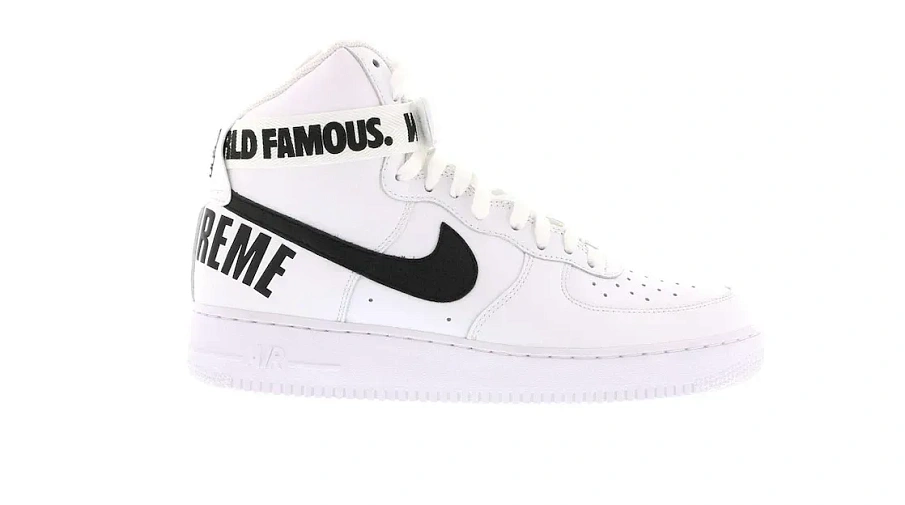 Фото № 1 с приближением к товару «‎Nike Air Force 1 High Supreme World Famous White»