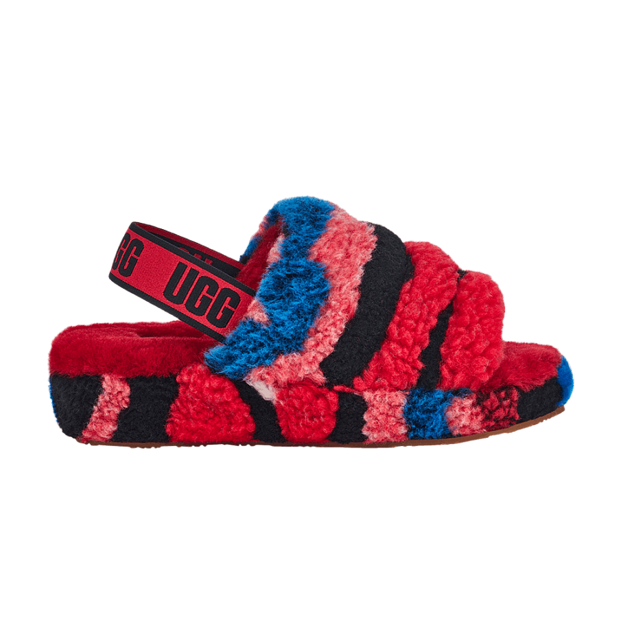 Фото № 1 с приближением к товару «‎UGG Women's Fluff Yeah Slide Cali Collage - Red»
