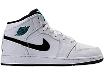 Фото № 1 с приближением к товару «‎Jordan 1 Retro Mid White Black Hyper Jade »