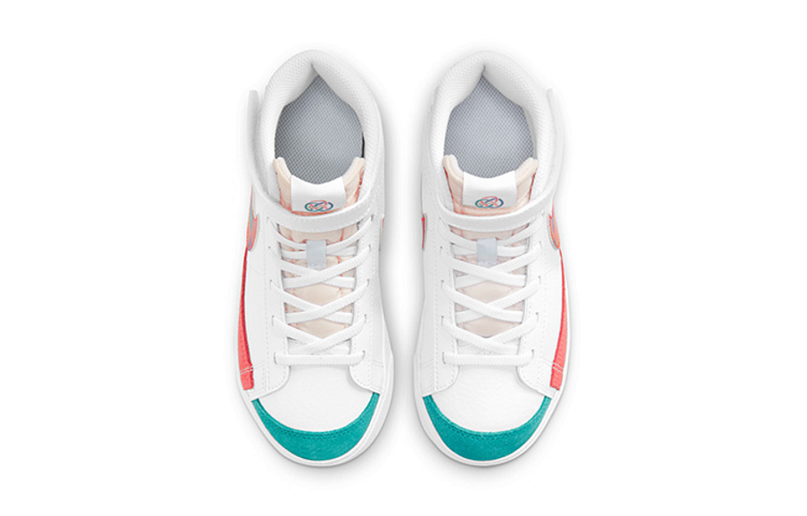Фото № 4 с приближением к товару «‎BP Nike Blazer mid Skate shoes WhiteSpirit TealRacer BlueBright Crimson»