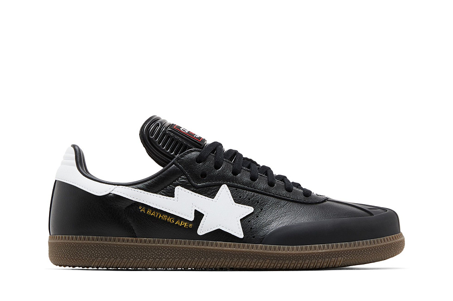 Фото № 2 с приближением к товару «‎BAPE x adidas Samba Black White Gum»