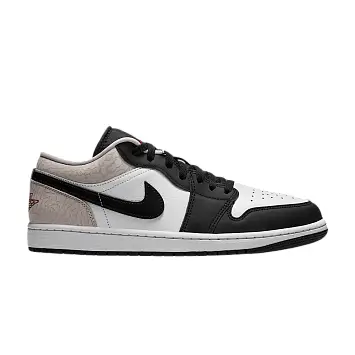 Air Jordan 1 Low SE Black White Light Orewood Brown Team Red - 1