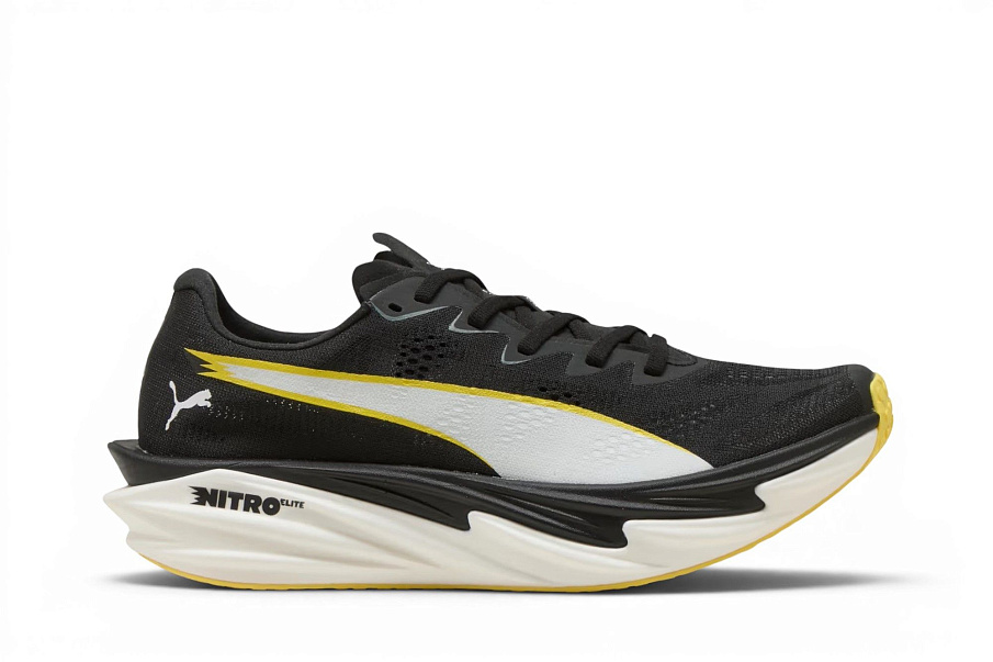 Фото № 2 с приближением к товару «‎Hyrox x Puma Deviate Nitro Elite 4 Black Vibrant Yellow»