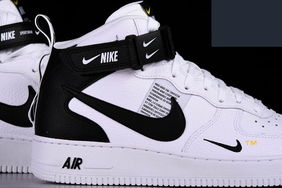 Фото № 3 с приближением к товару «‎Nike Air Force 1 Mid 07 LV8 Utility Skate shoes White Black»