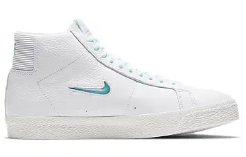 Nike Sb Zoom Blazer Mid Premium Skate Shoes White Glacier Ice - 2