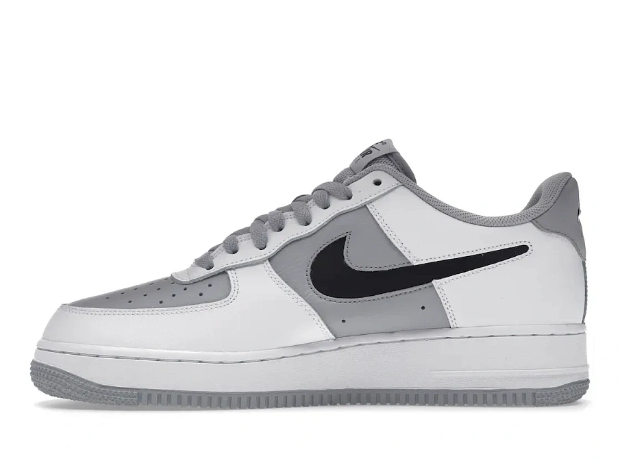Фото № 3 с приближением к товару «‎Nike Air Force 1 Low Cut-Out White Grey Black Swoosh»